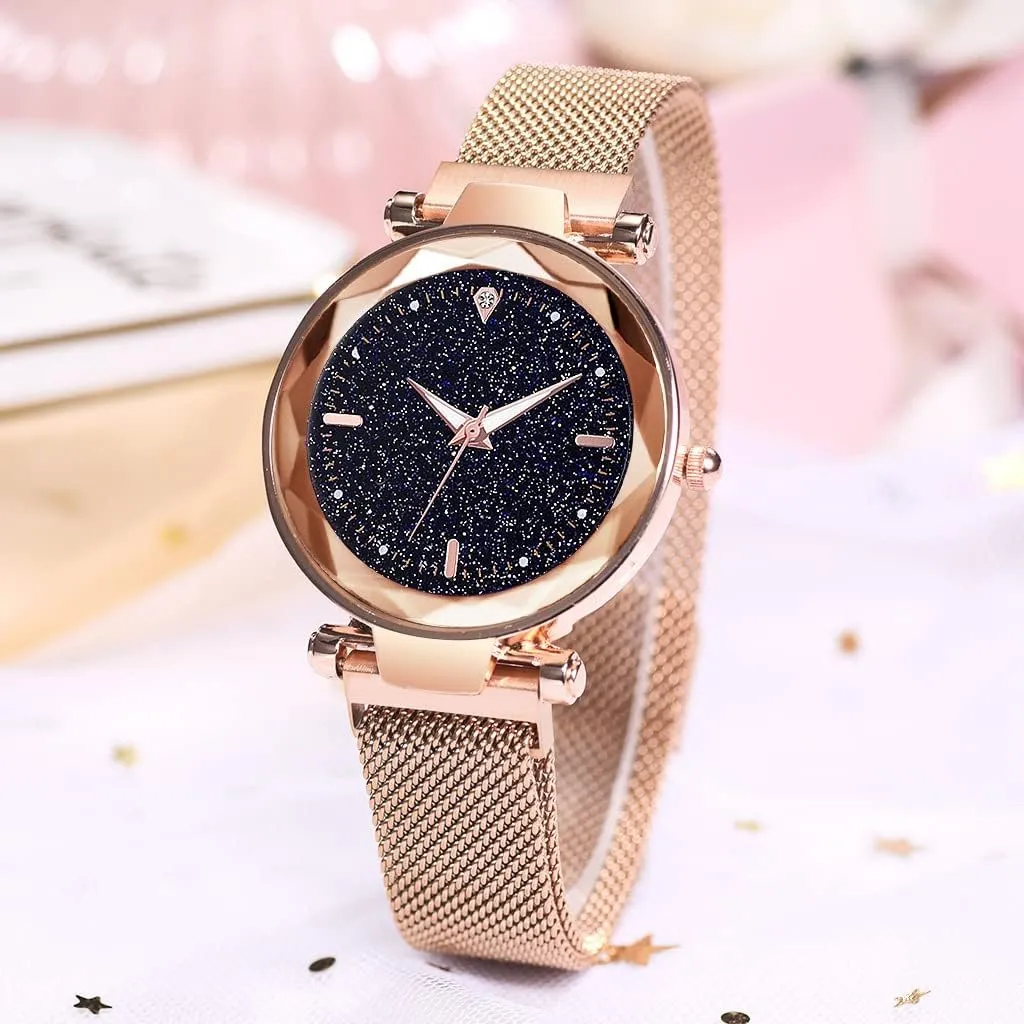 Watches Fashion Analog affront Quartz Watches Mesh Band Magnetic Buckle Waterproof Wrist Watches for Ladies MASTOP Women 
