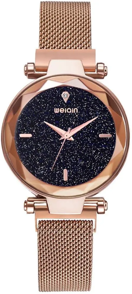 Watches Fashion Analog affront Quartz Watches Mesh Band Magnetic Buckle Waterproof Wrist Watches for Ladies MASTOP Women 