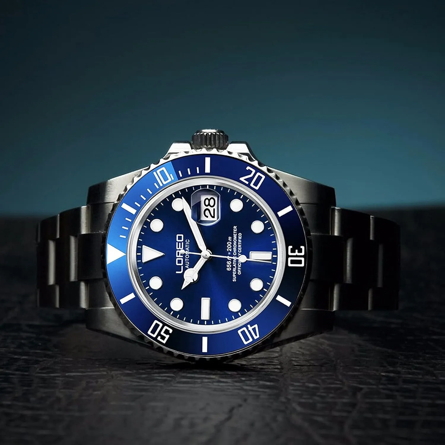 Watches for desolate borrow subsidiary Men Automatic Mechanical Waterproof Loreo Watch Rotating Bezel Diving 