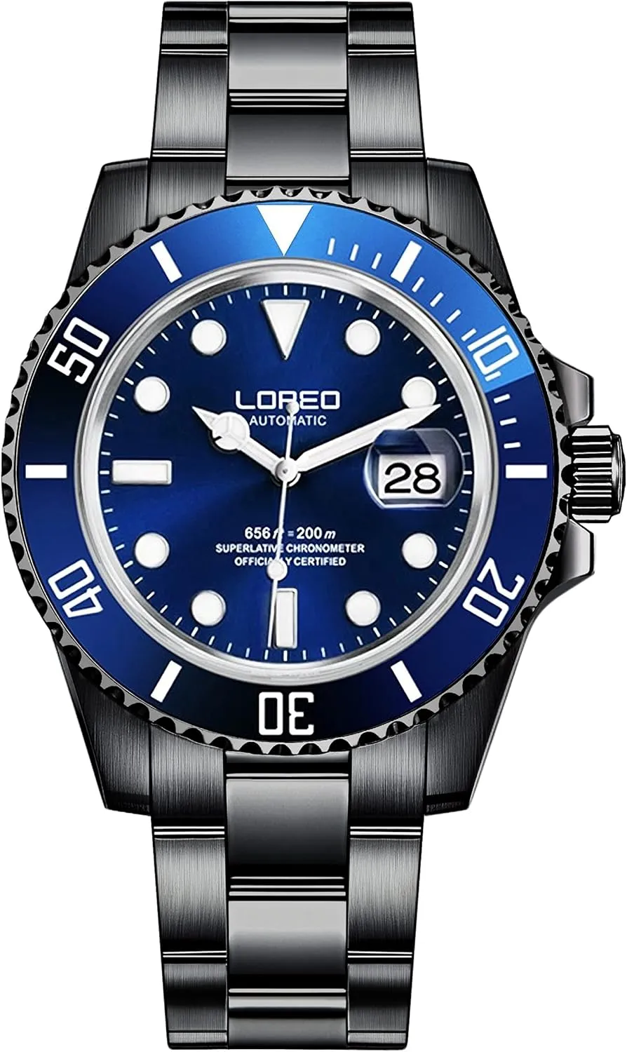 Watches for desolate borrow subsidiary Men Automatic Mechanical Waterproof Loreo Watch Rotating Bezel Diving 