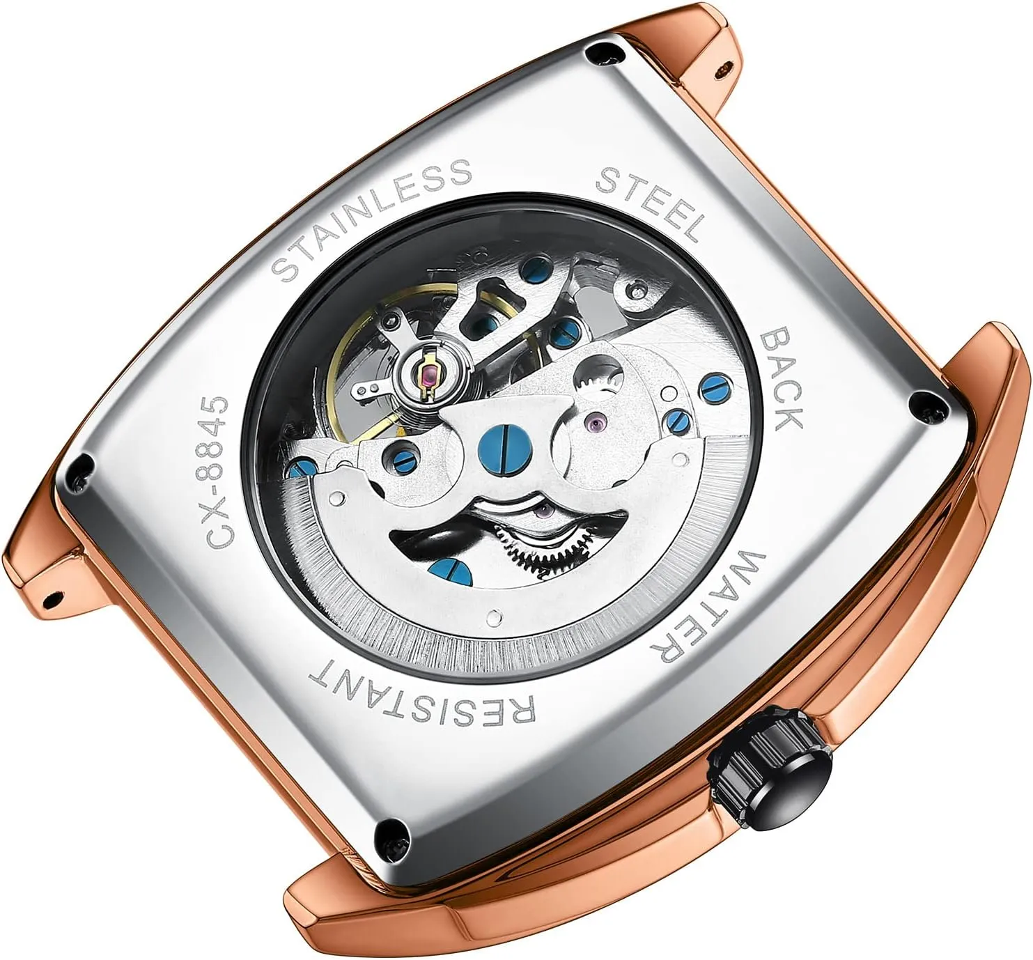Watches for Men Automatic Skeleton Male Wristwatch strawberry press alarm Chenxi Tonneau 