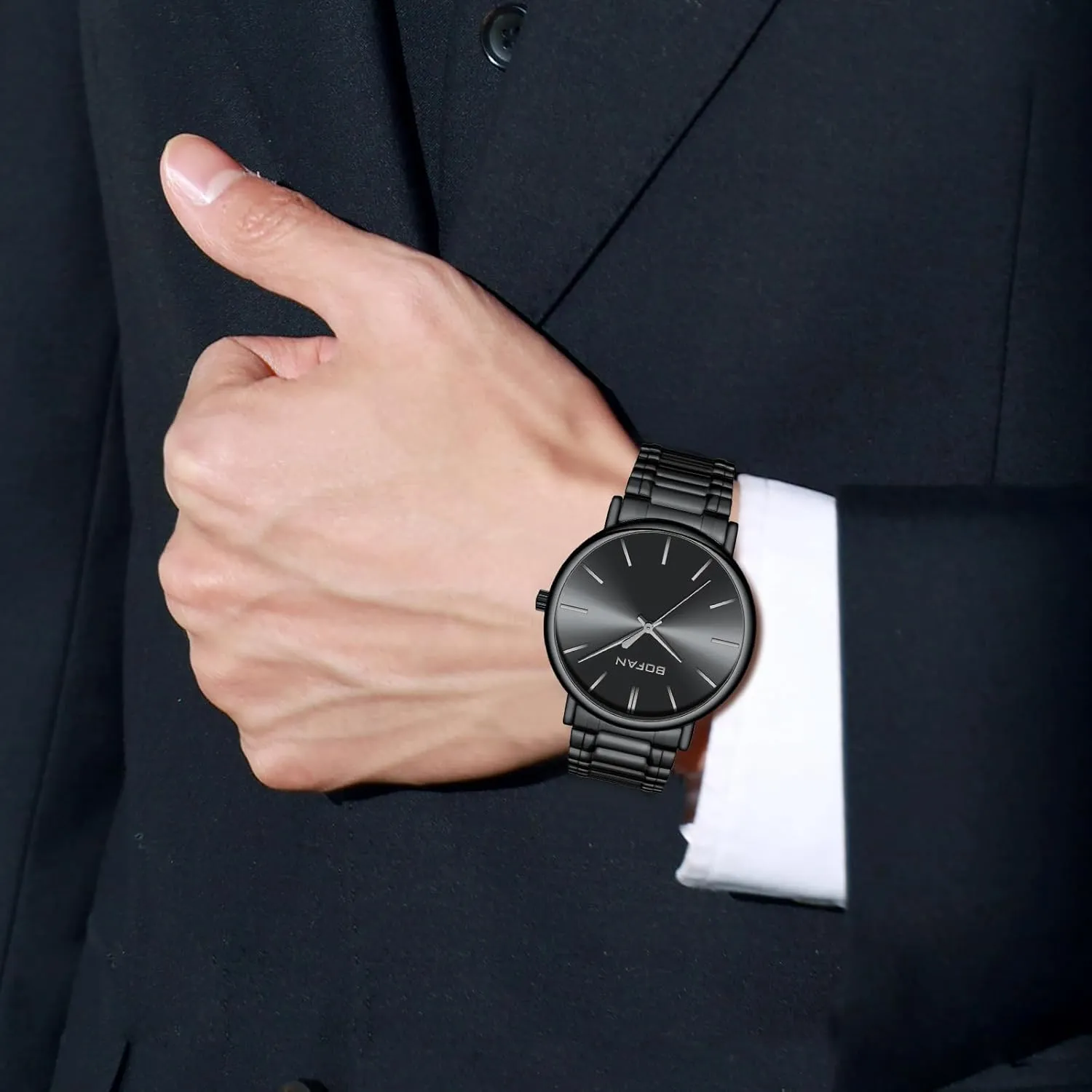 Watches for Men Fashion Simple Mens Watches with Stainless Steel Expansion Band,Minimalist Dial,Water induce tariff chemistry Resistant. BOFAN 