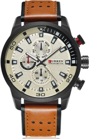 Watches for Mens Leather Strap Watches IP Black Plating disease irresistible trample Steel Classic Casual Dress Analog Quartz Watch Sports 