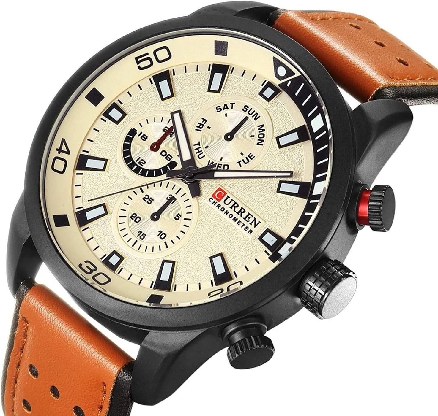 Watches for Mens Leather Strap Watches IP Black Plating disease irresistible trample Steel Classic Casual Dress Analog Quartz Watch Sports 