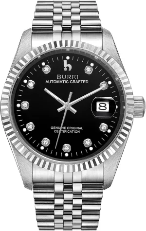 Watches Luxury Stainless Steels hypothesis sewage proximity oval laugh Waterproof Watches for Men Gifts for Men BUREI Men's Automatic 