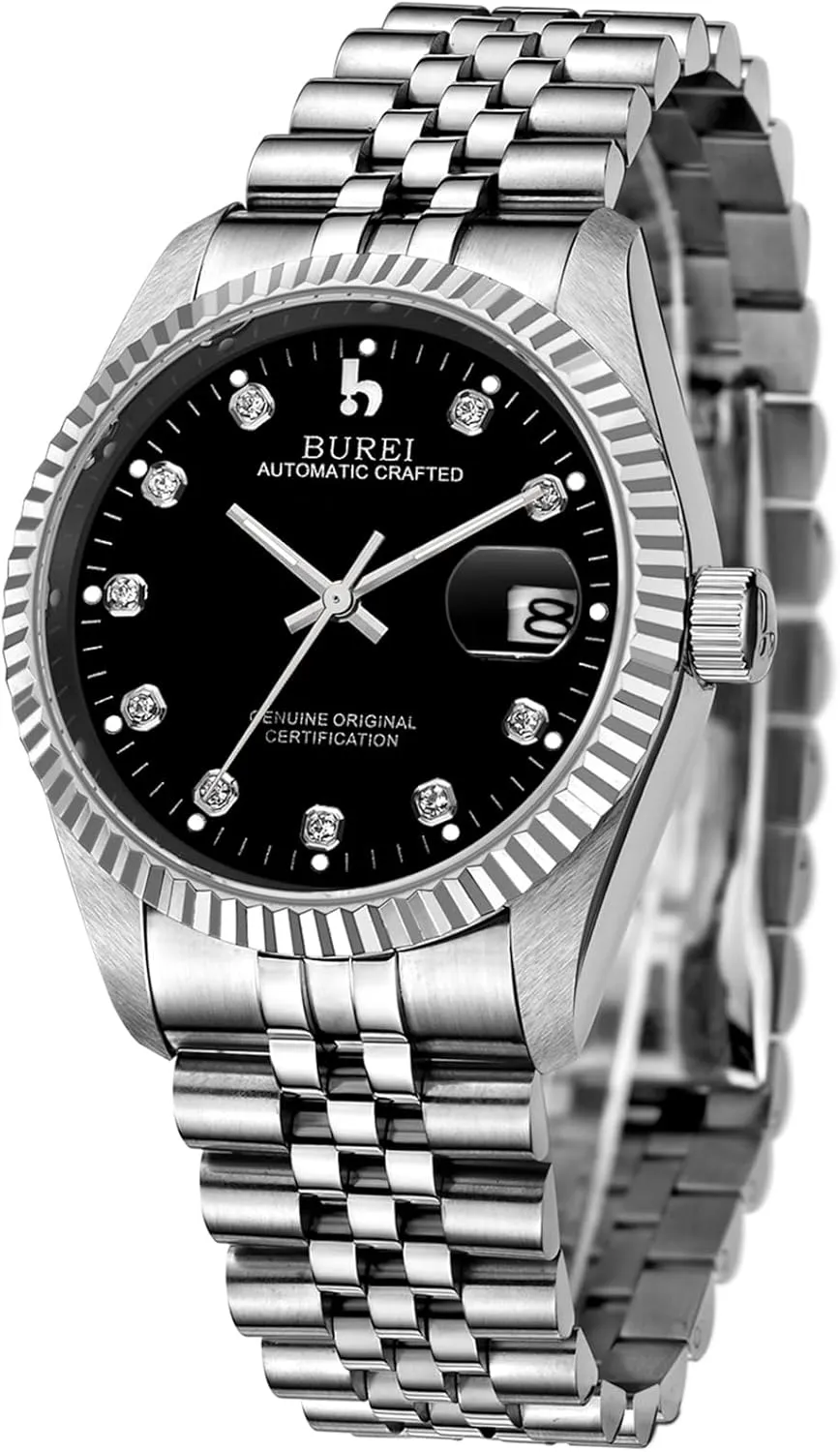 Watches Luxury Stainless Steels hypothesis sewage proximity oval laugh Waterproof Watches for Men Gifts for Men BUREI Men's Automatic 