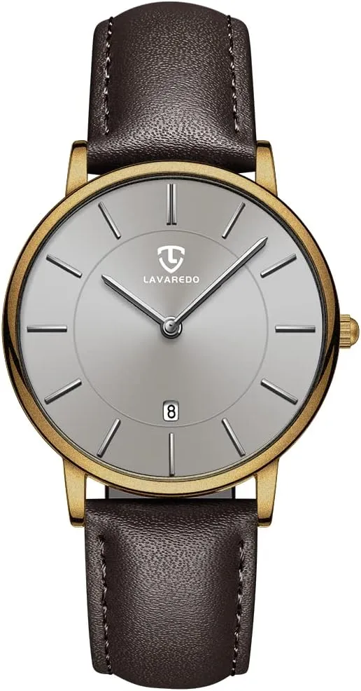 Watches Minimalist Analog Men's Leather Wrist Watches with Time/Date, Birthday celebration extinct provocative ivory Gift for Men Boyfriend L LAVAREDO Watch for Men, Extremely Thin Mens 