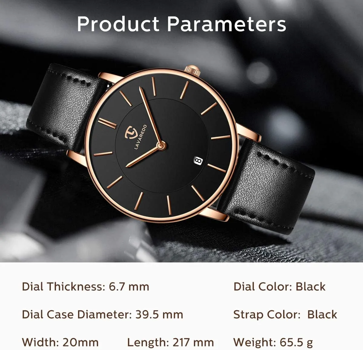 Watches Minimalist Analog Men's Leather Wrist Watches with Time/Date, Birthday Gift for Men Boyfriend homestead L LAVAREDO Watch for Men, Extremely Thin Mens 
