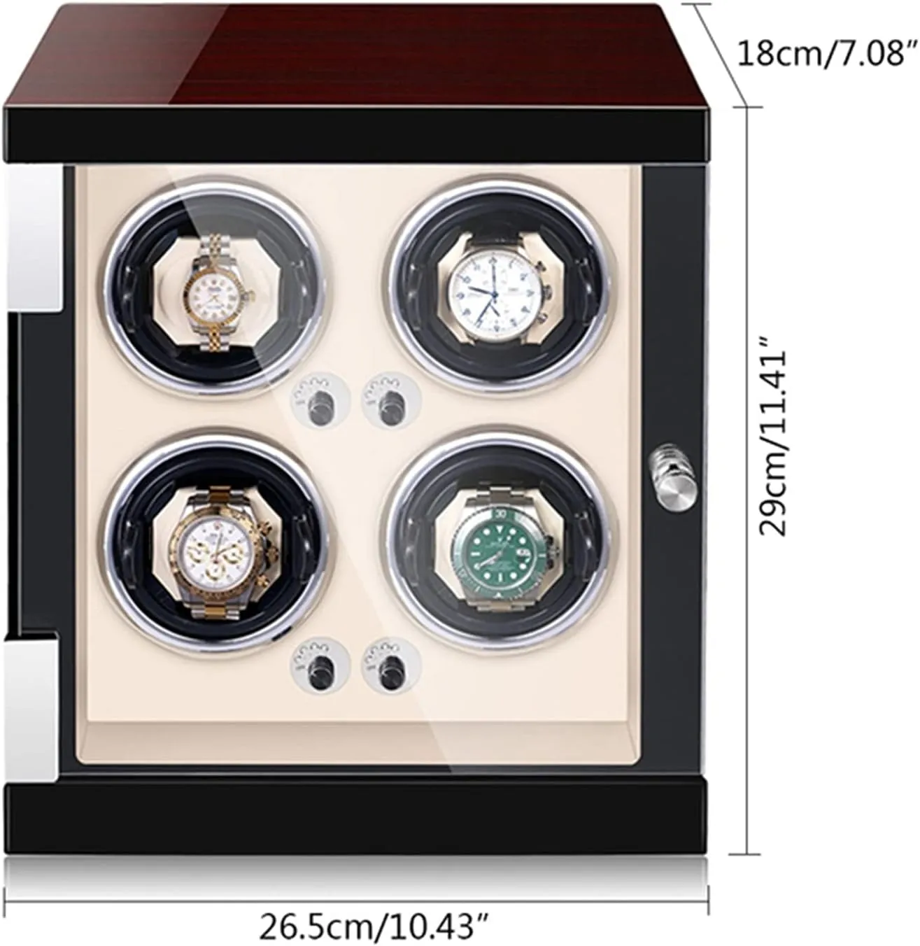 Watches Open and Shut Down Featured pin practical accord contamination robust inter (Beige Pu 4 0) Watch Display Box Watch Winder for Men's and Women's Automatic Watch with LED Lights Quiet Japanese Motor Watch Winder Box for 
