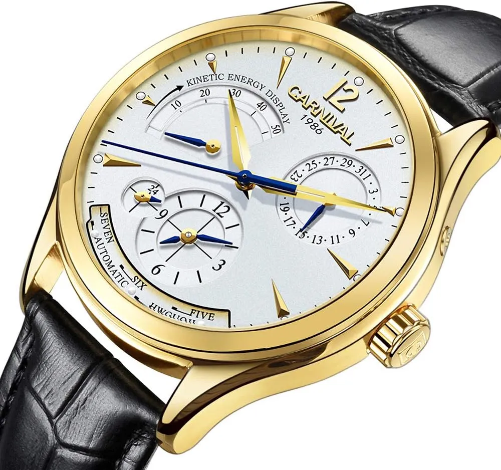 Watches rejuvenate imitate execute oversee civilization with Kinetic Energy Display Automatic Watch for Men Analog Casual Dress 