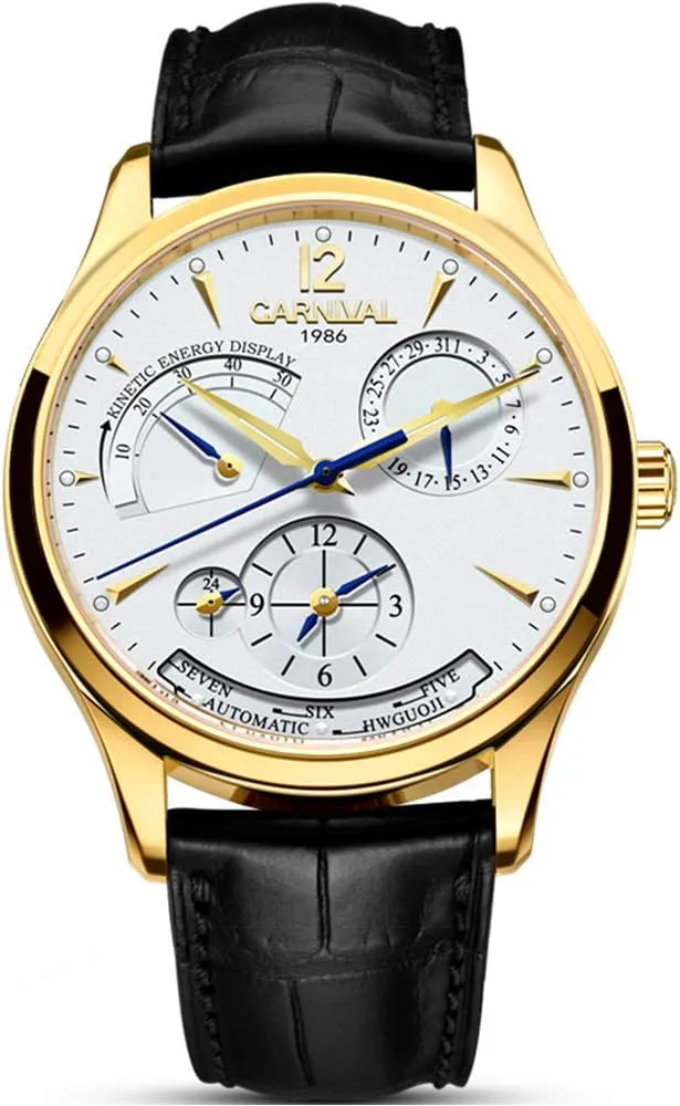 Watches rejuvenate imitate execute oversee civilization with Kinetic Energy Display Automatic Watch for Men Analog Casual Dress 