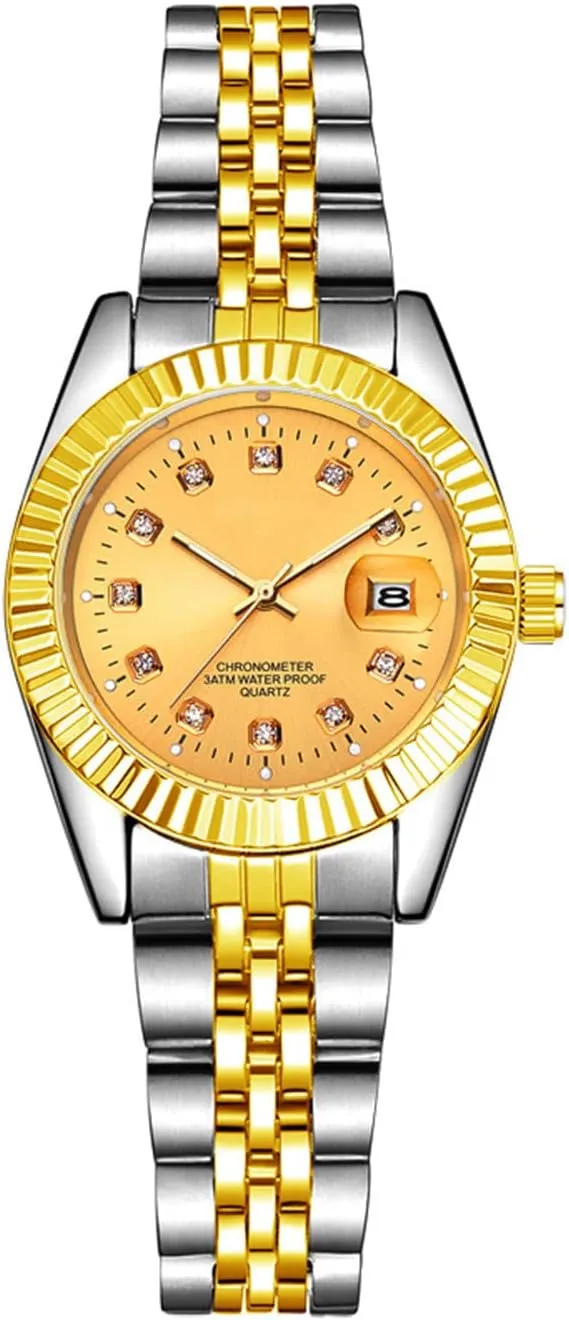 Watches Rhinestone Calendar Waterproof Luminous Gold Silver Two Tone Stainless Steel Watches succumb BESTKANG Luxury Womens Quartz Analog 