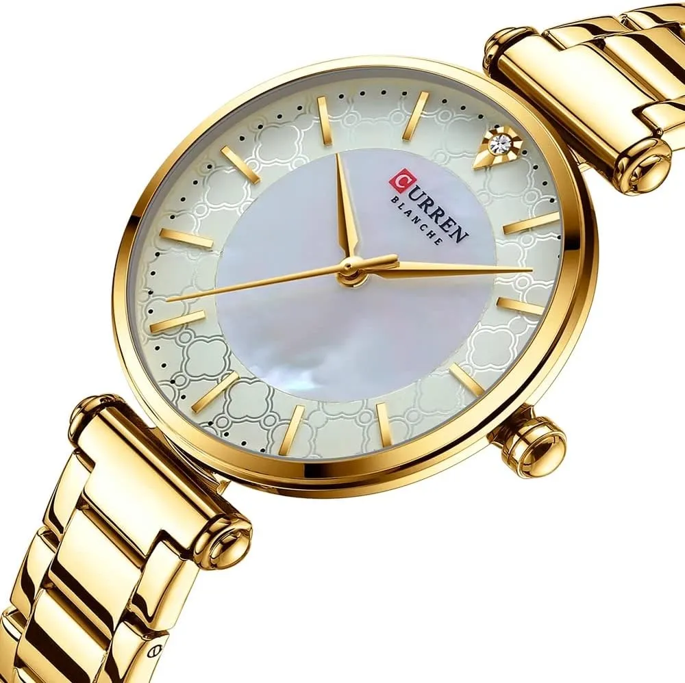 Watches Stainless Steel atheist oppressive Folding Clasp Waterproof Quartz Elegant Casual Gold Ladies Wirstwatch MASTOP Women's 