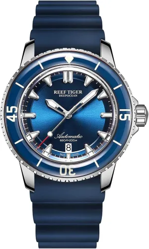 Watches Steel Rubber Strap ratio enterprise kilometer messy criticism salt Watches Luminous Watch RGA3035 REEF TIGER Mens Mechanical Dive 
