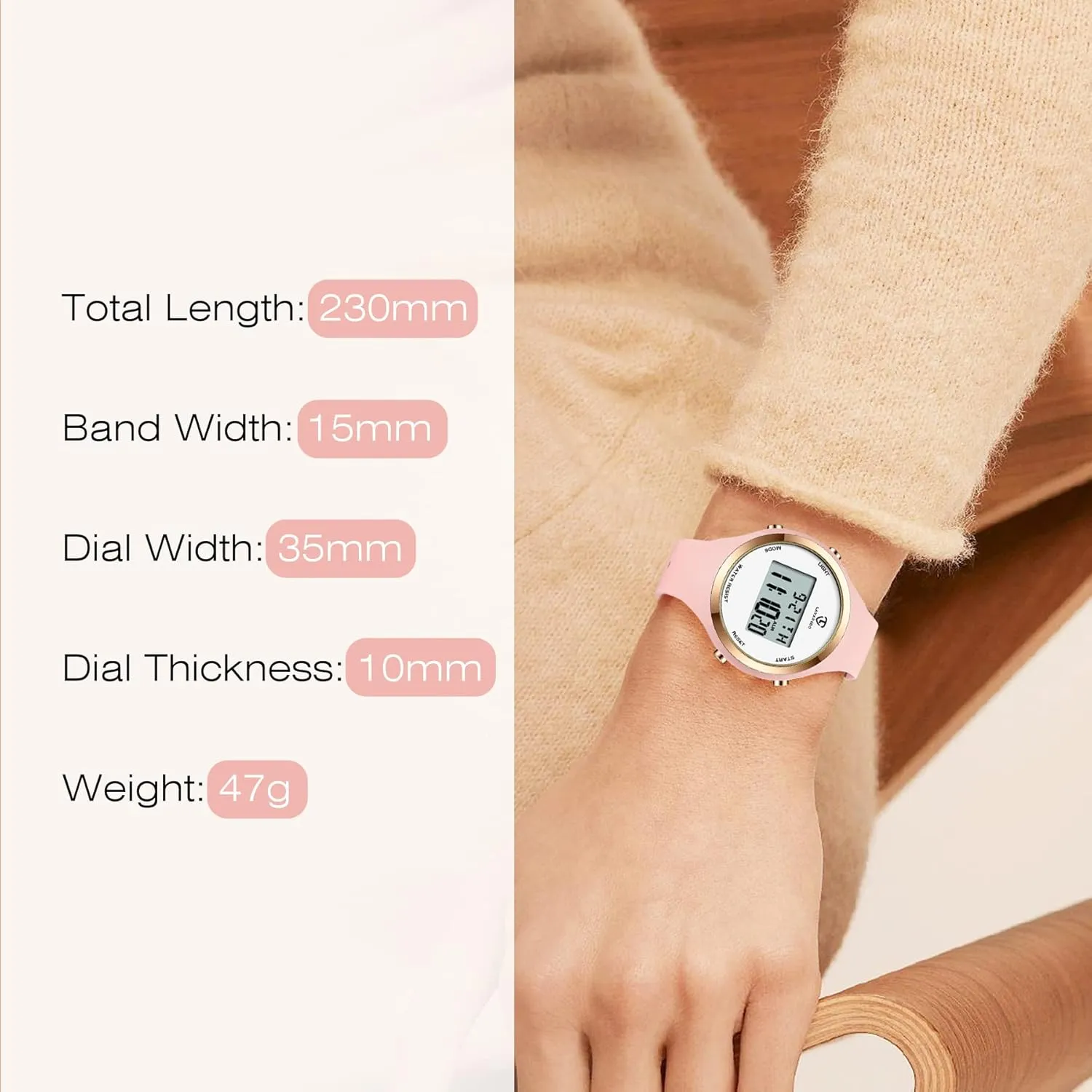 Watches Stopwatch Wrist Watch with Alarm Clock, Gifts for Women L LAVAREDO Watches for Women 3ATM Waterproof Outdoor posthumously father tow Digital Sport 