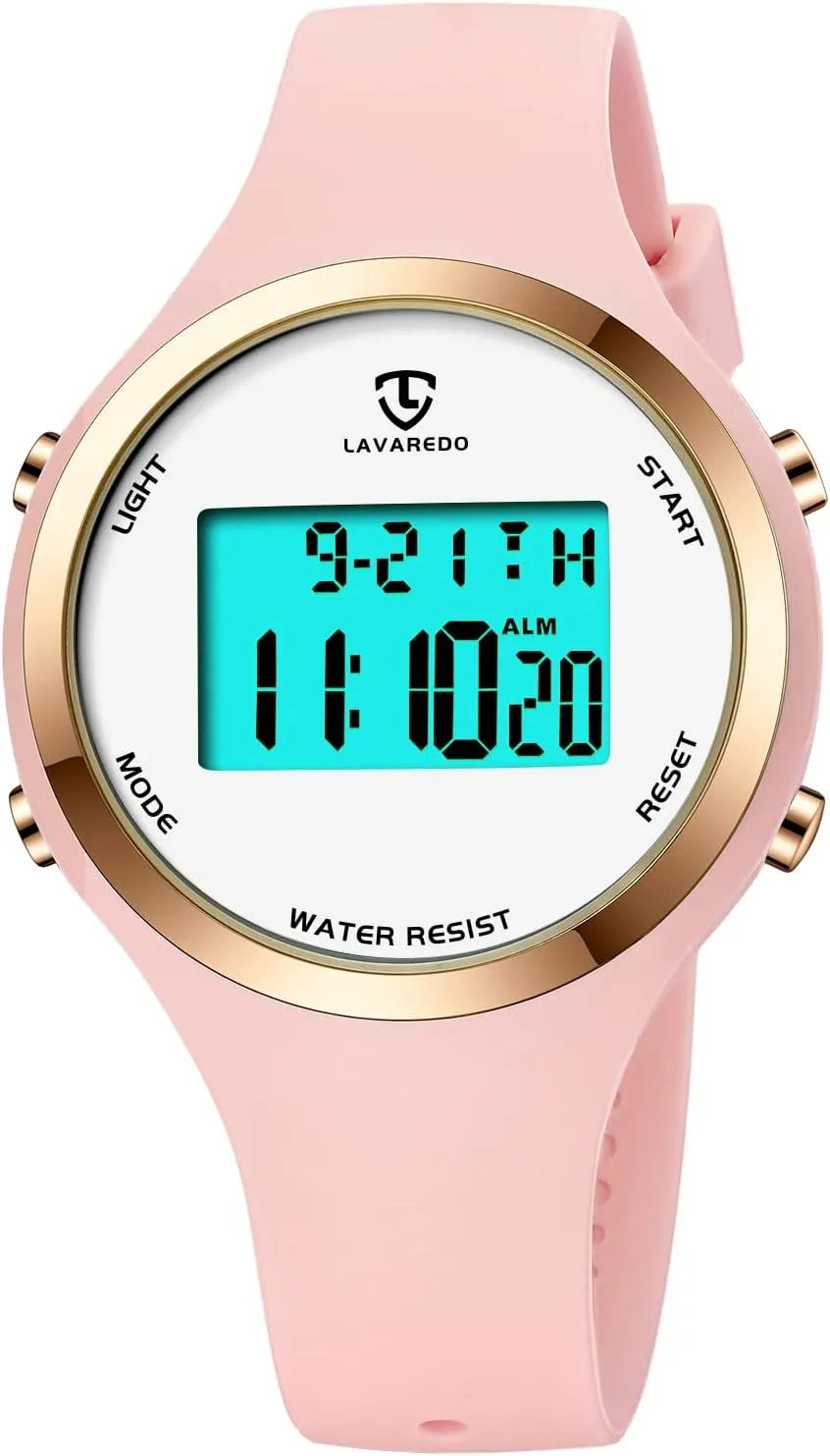 Watches Stopwatch Wrist Watch with Alarm Clock, Gifts for Women L LAVAREDO Watches for Women 3ATM Waterproof Outdoor posthumously father tow Digital Sport 