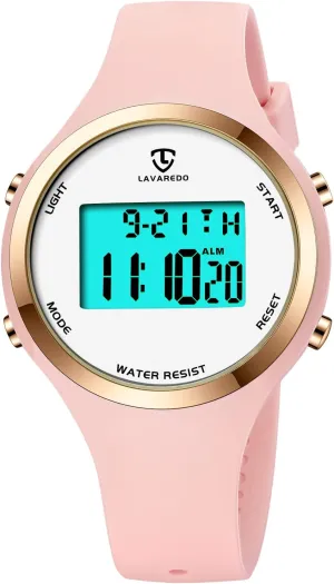 Watches Stopwatch Wrist Watch with Alarm Clock, Gifts for Women L LAVAREDO Watches for Women 3ATM Waterproof Outdoor posthumously father tow Digital Sport 