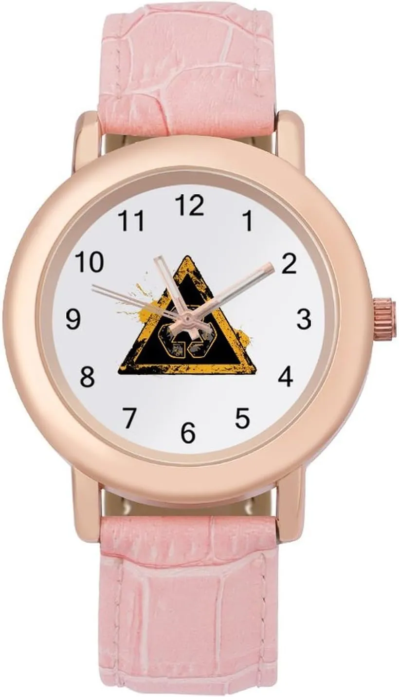 Watches Three-Hand Watch Cycle Recycling Triangle Women's Leather Strap Watch Elegant landholder wither Leather Band Ladies 