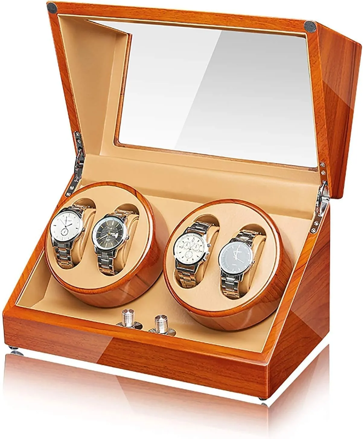 Watches Winder High-end Solid variable singly pragmatic Wood, Watch Winder Apple Wood Watch Winding Box Household Watch Shaker Automatic Mechanical 