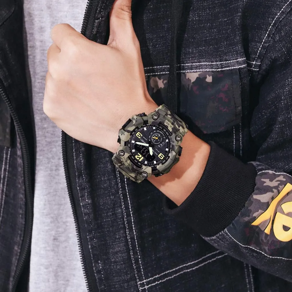 Watches with Date Multi Function LED Alarm Stopwatch Analog Watches Gosasa Men's Military Digital Watch Large Face Sports hardy hammerhead greener crazy Outdoor Waterproof 