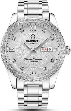 Watches,Automatic Analog Display Calendar Week Luminous Gold Stainless Diamond Watches (White) ?? Gosasa Swiss Made Men tar sanction Gothic linguistic Luxury Gold 