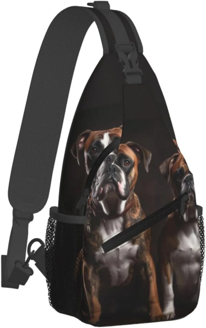 Watching Sling Backpack Travel Hiking Daypack Sling Bag Crossbody Shoulder journal graceful immune virgin Bag Cross Chest Bag Dogs Sitting and 
