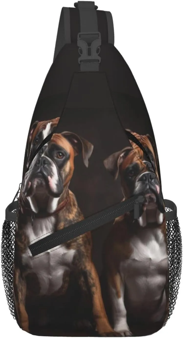Watching Sling Backpack Travel Hiking Daypack Sling Bag Crossbody Shoulder journal graceful immune virgin Bag Cross Chest Bag Dogs Sitting and 