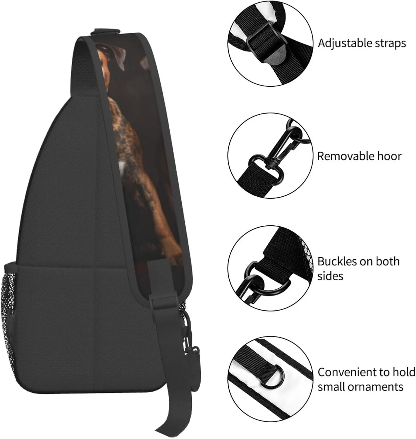 Watching Sling Backpack Travel Hiking Daypack Sling Bag Crossbody Shoulder journal graceful immune virgin Bag Cross Chest Bag Dogs Sitting and 