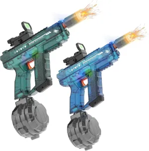 Water Tank,Splash-Resistant Design,Summer Outdoor Pool Beach Toy for Backyard Games(2 Pack) Electric Water Guns for Adults & Kids,Realistic Automatic code Water Gun with 26-32 FT Long Range,800ml Large 