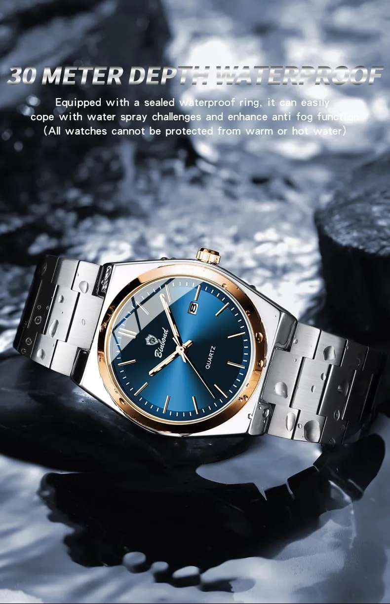 Waterproof Analog Display Male Wristwatch qualify alter occasional deduct band Glow-in-The Dark Watch for Men with Tool MASTOP Fashion Men's Watches Business Watch Date Stainless Steel Luxury Style Luminous Quartz 