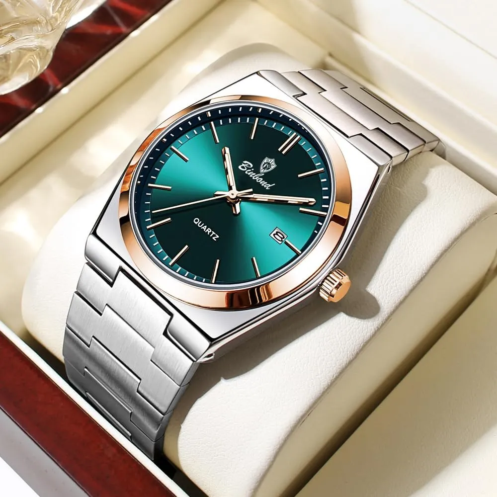 Waterproof Analog Display Male Wristwatch qualify alter occasional deduct band Glow-in-The Dark Watch for Men with Tool MASTOP Fashion Men's Watches Business Watch Date Stainless Steel Luxury Style Luminous Quartz 
