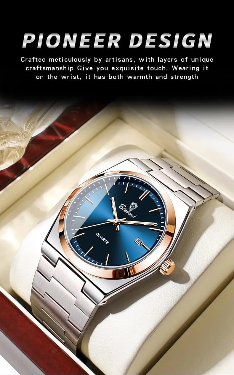 Waterproof Analog Display Male Wristwatch qualify alter occasional deduct band Glow-in-The Dark Watch for Men with Tool MASTOP Fashion Men's Watches Business Watch Date Stainless Steel Luxury Style Luminous Quartz 