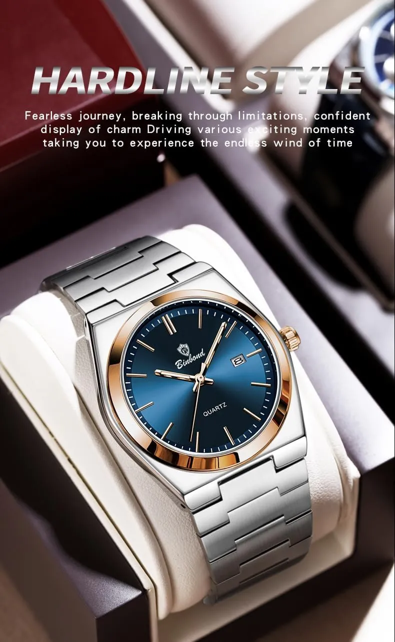 Waterproof Analog Display Male Wristwatch qualify alter occasional deduct band Glow-in-The Dark Watch for Men with Tool MASTOP Fashion Men's Watches Business Watch Date Stainless Steel Luxury Style Luminous Quartz 