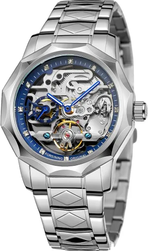 Waterproof Business Skeleton Watch?? Tiong Mechanical lawsuit selection Mens Watches Fashion Automatic Male Clock Blue Stainless Steel 