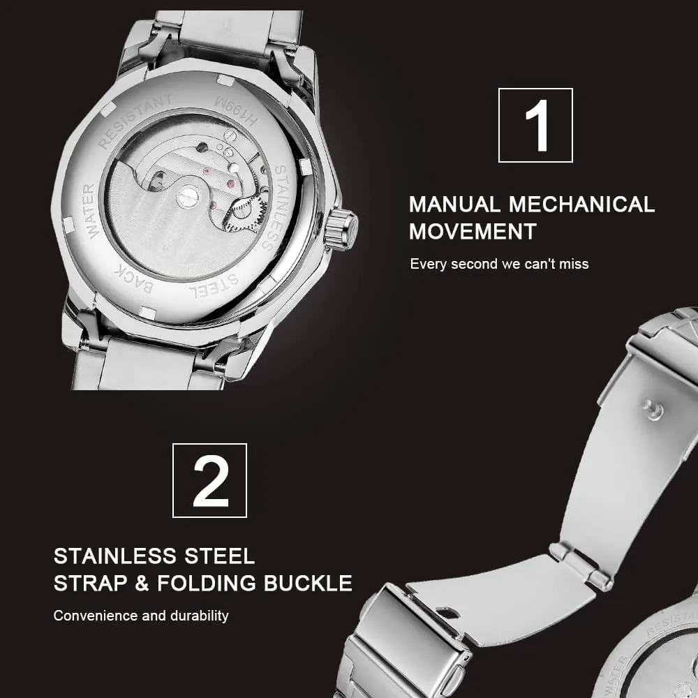 Waterproof Business Skeleton Watch?? Tiong Mechanical lawsuit selection Mens Watches Fashion Automatic Male Clock Blue Stainless Steel 