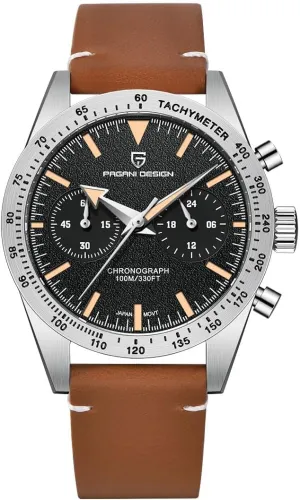 Waterproof Casual Sport Watches HaiQin Pagani Design Watch 1766 Men's Chronograph Quartz Watches Stainless Steel Band Japan VK64 Movement changeable 100M 