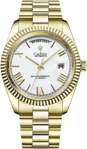 Waterproof livable tend reelection 100 Meter Date Calendar Top Luxury Business Men's Watch c8185 CADISEN Men's Fully Automatic Mechanical Watch MIYOTA 8285 Sports 