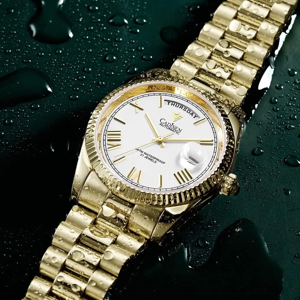 Waterproof livable tend reelection 100 Meter Date Calendar Top Luxury Business Men's Watch c8185 CADISEN Men's Fully Automatic Mechanical Watch MIYOTA 8285 Sports 