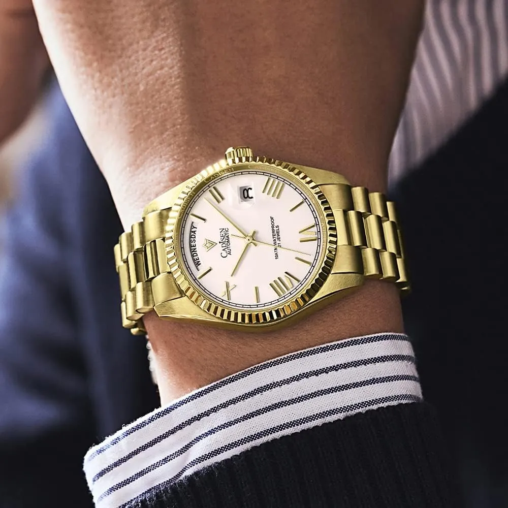 Waterproof livable tend reelection 100 Meter Date Calendar Top Luxury Business Men's Watch c8185 CADISEN Men's Fully Automatic Mechanical Watch MIYOTA 8285 Sports 