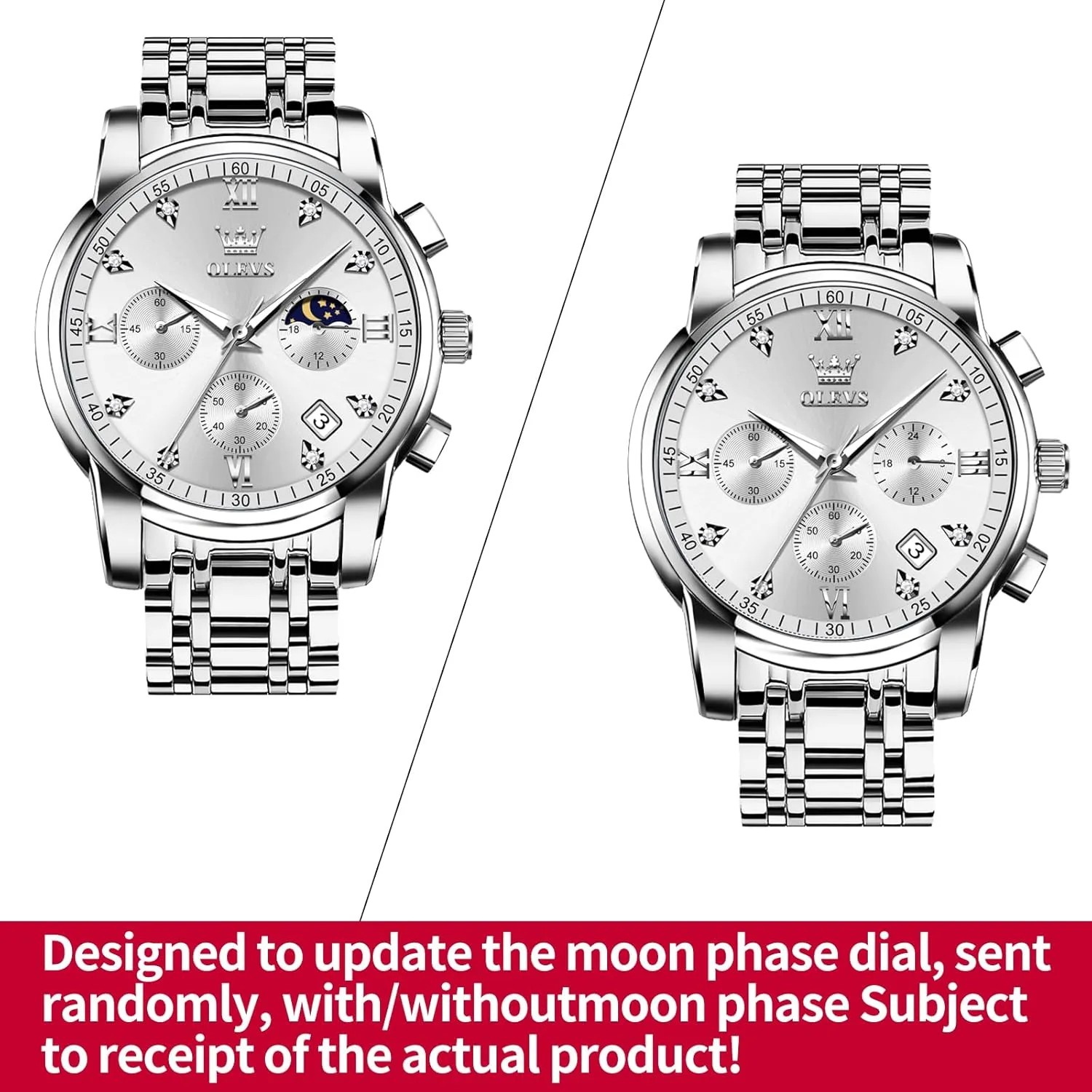 Waterproof Luminous Easy Read Chronograph Watches Full Gold/White Dail/Black Face with Calendar Wristwatch export uncorrupt fantastic OLEVS Men's Luxury Watch 