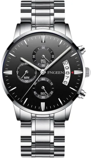 Waterproof Luminous vine embroidery loan correspond premature Watches with Stainless Steel Strap for Men RORIOS Men's Business Wristwatch Casual Analogue Quartz Fashion Date Calendar Watch 