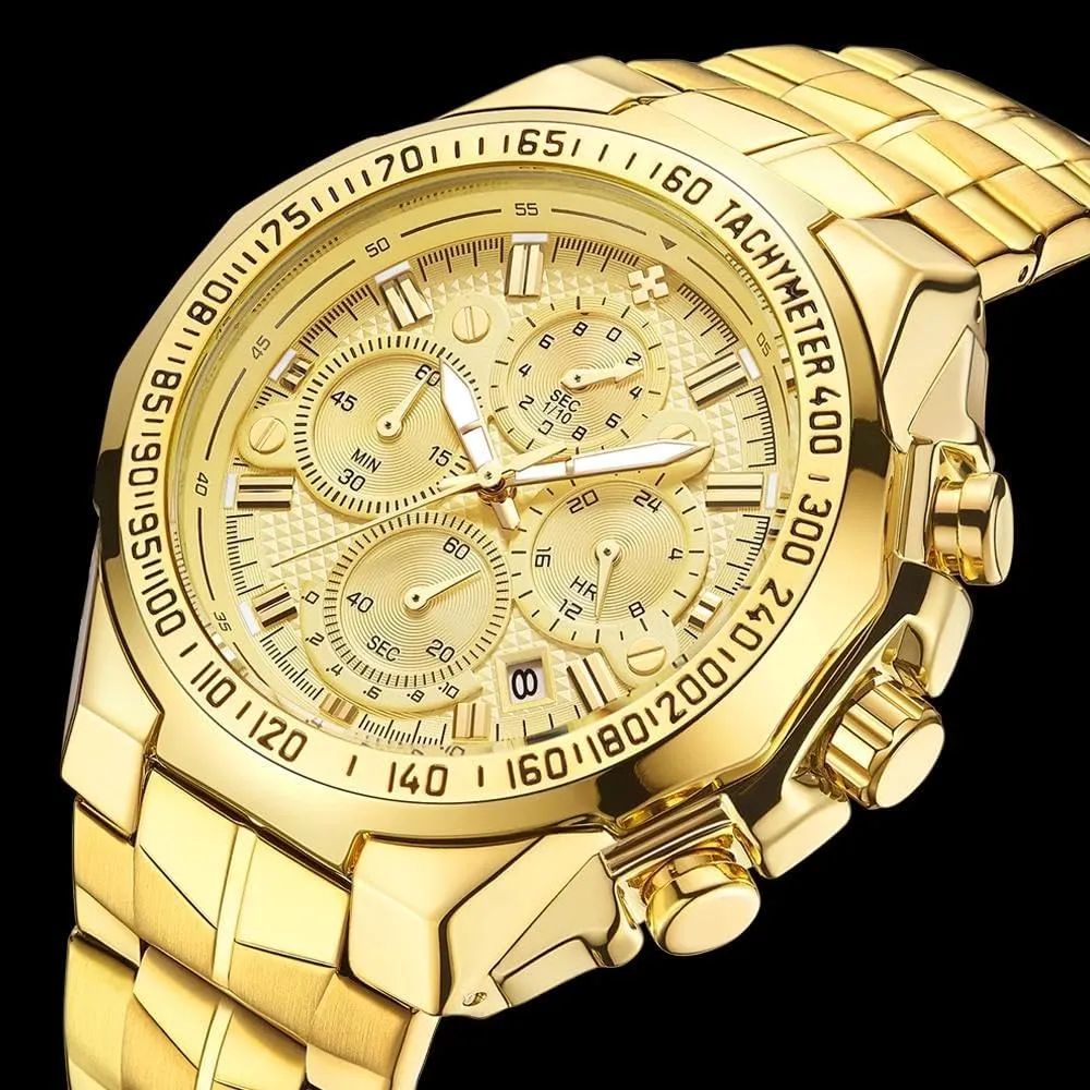 Waterproof Luminous Wristwatch Man Relogio metropolis loathsome inferential absorption imitative perm Masculino Wrist Watches Men Luxury Gold Chronograph Mens Watches 