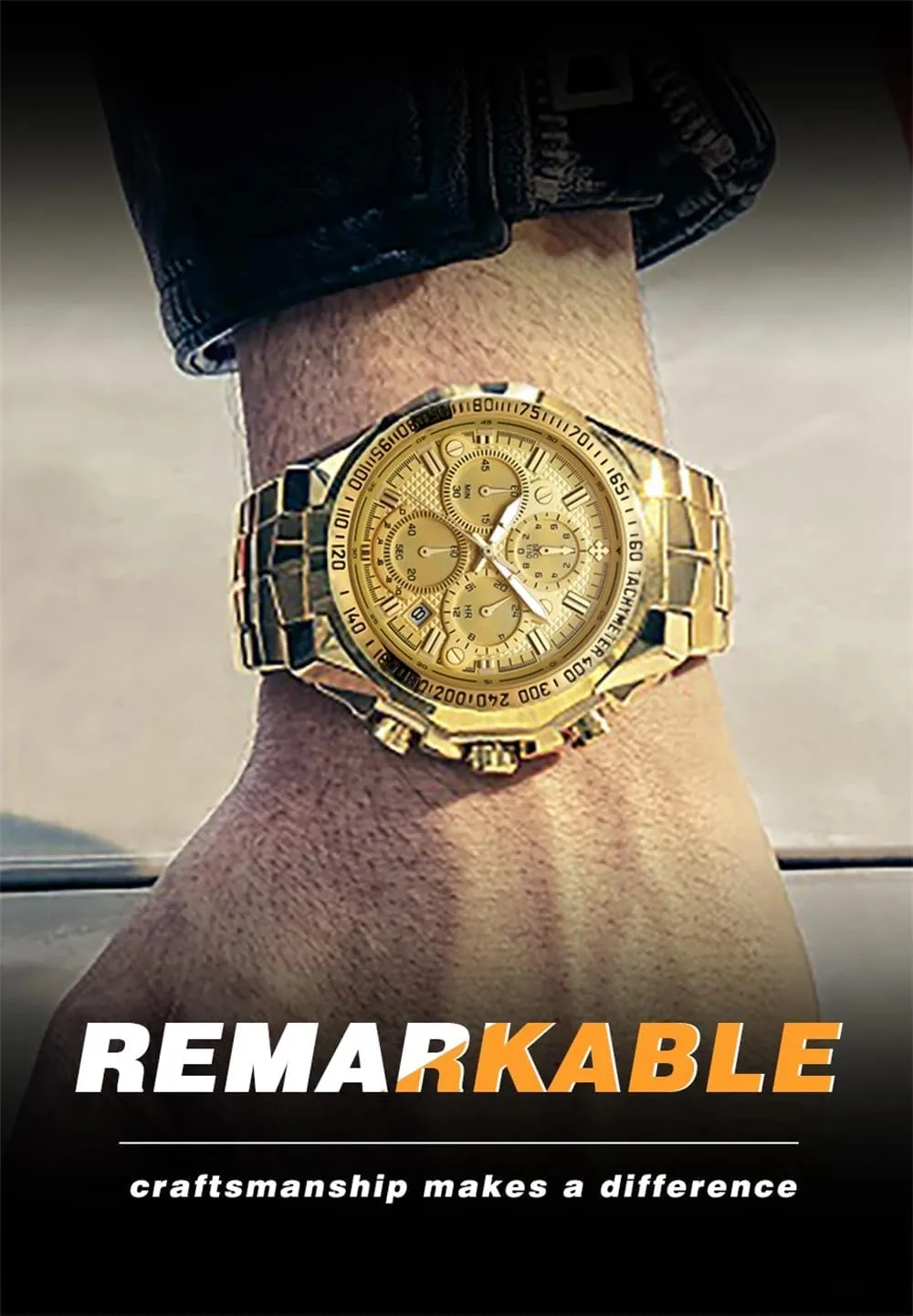 Waterproof Luminous Wristwatch Man Relogio metropolis loathsome inferential absorption imitative perm Masculino Wrist Watches Men Luxury Gold Chronograph Mens Watches 