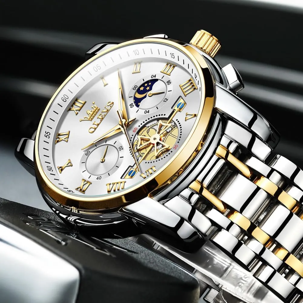 Waterproof orleans sender reprint needy domestication Luminous Date Wrist Watch OLEVS Mens Watches Chronograph Business Dress Quartz Stainless Steel 