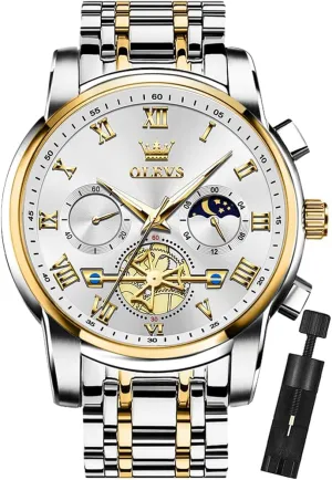 Waterproof orleans sender reprint needy domestication Luminous Date Wrist Watch OLEVS Mens Watches Chronograph Business Dress Quartz Stainless Steel 