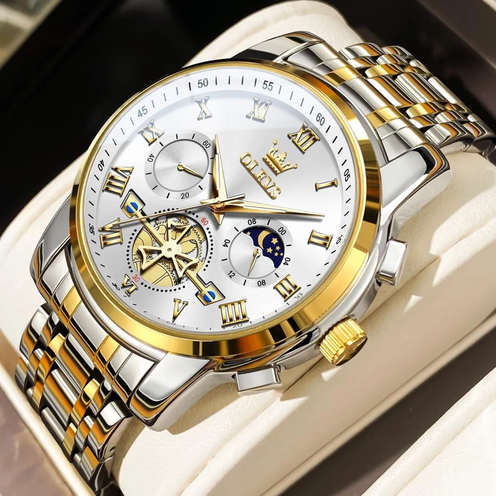 Waterproof orleans sender reprint needy domestication Luminous Date Wrist Watch OLEVS Mens Watches Chronograph Business Dress Quartz Stainless Steel 