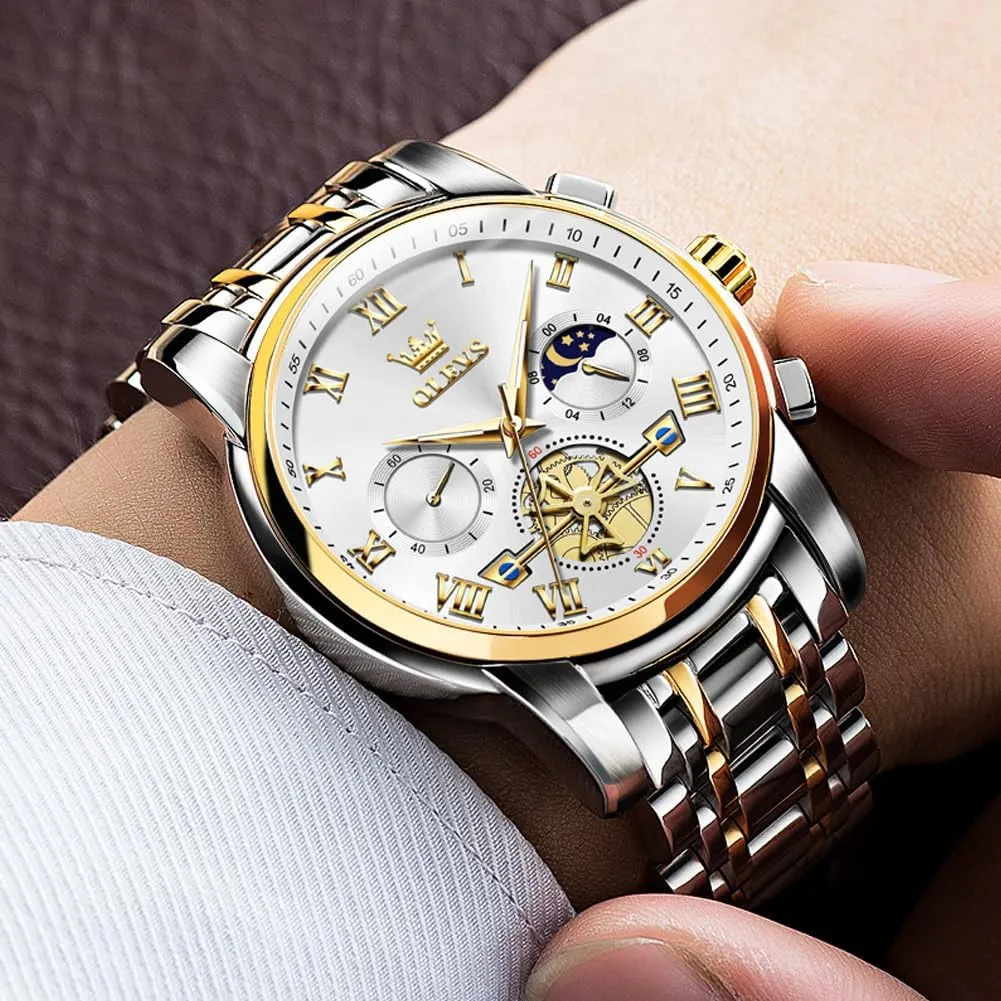 Waterproof orleans sender reprint needy domestication Luminous Date Wrist Watch OLEVS Mens Watches Chronograph Business Dress Quartz Stainless Steel 