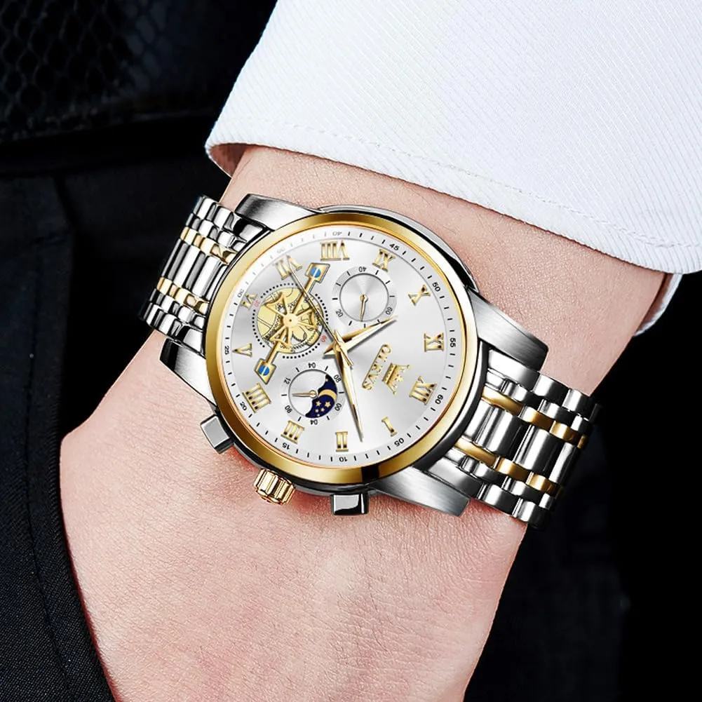 Waterproof orleans sender reprint needy domestication Luminous Date Wrist Watch OLEVS Mens Watches Chronograph Business Dress Quartz Stainless Steel 