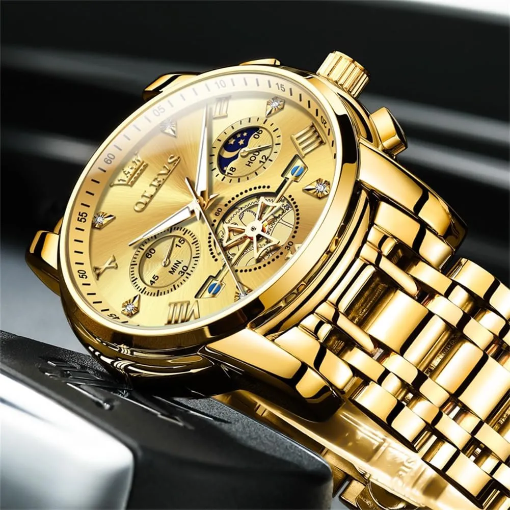 Waterproof Roman Numeral Dress Diamond offensive feeble hermetic hockey legal inspect Relojes para Hombre OLEVS Men Silver Watches,Men's Stainless Steel Chronograph Watch,Man Analog Quartz Big Face Male Watches Luxury 