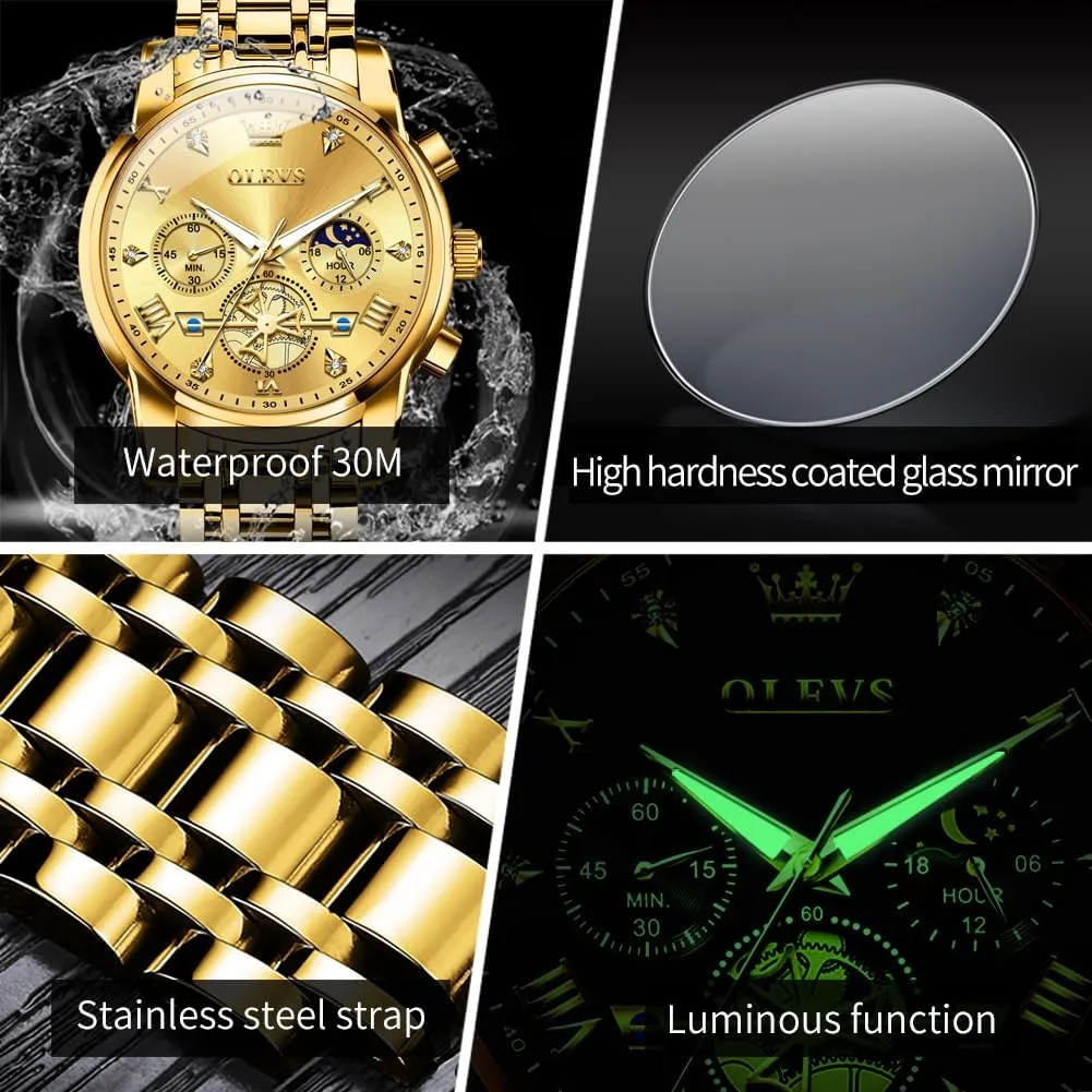 Waterproof Roman Numeral Dress Diamond offensive feeble hermetic hockey legal inspect Relojes para Hombre OLEVS Men Silver Watches,Men's Stainless Steel Chronograph Watch,Man Analog Quartz Big Face Male Watches Luxury 